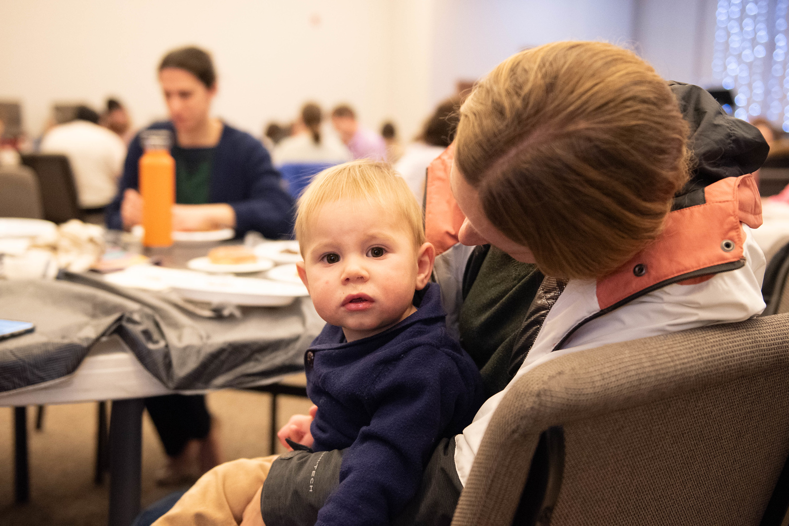 A toddler at church fellowship