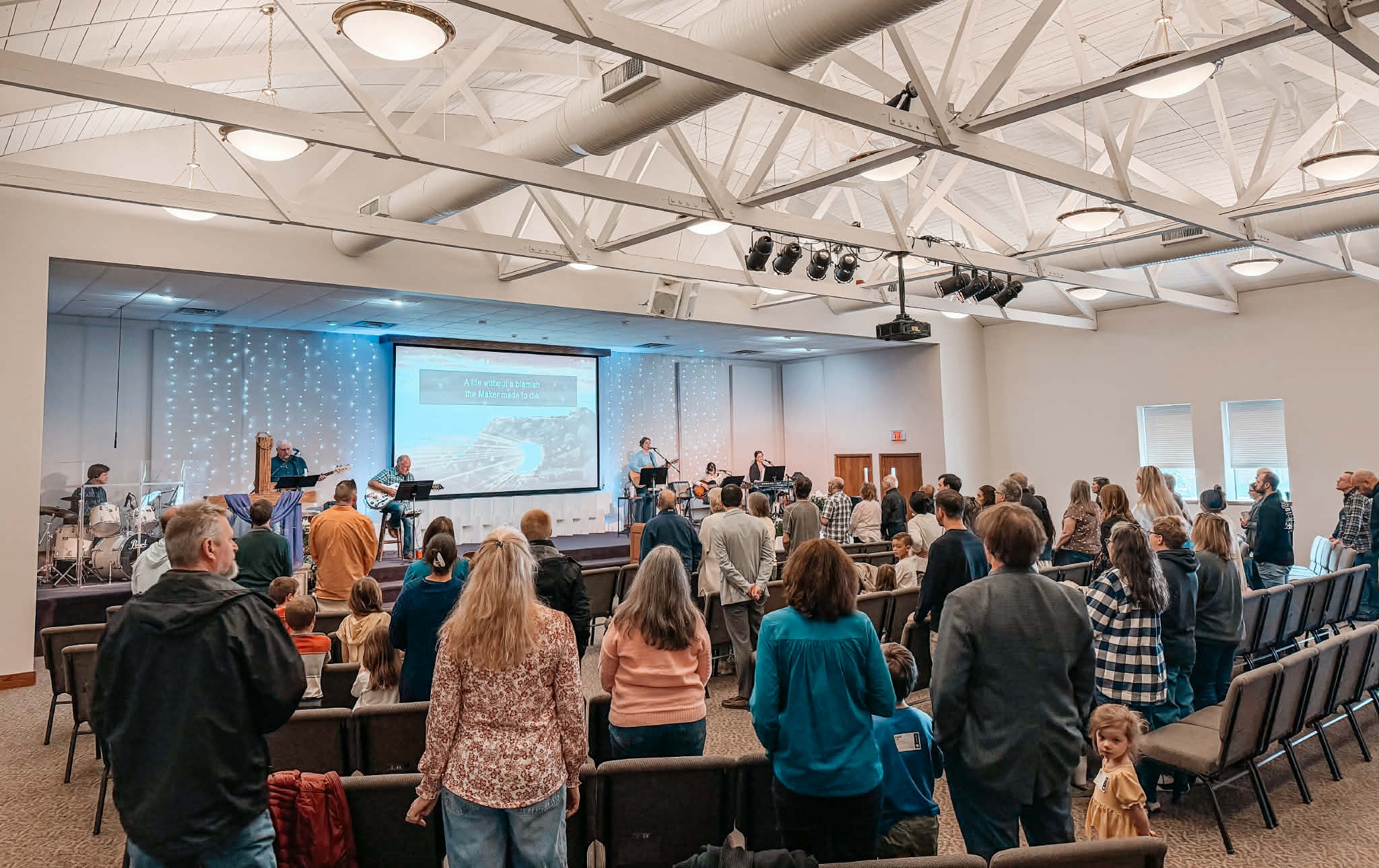 Congregation in worship at Medina Community Church